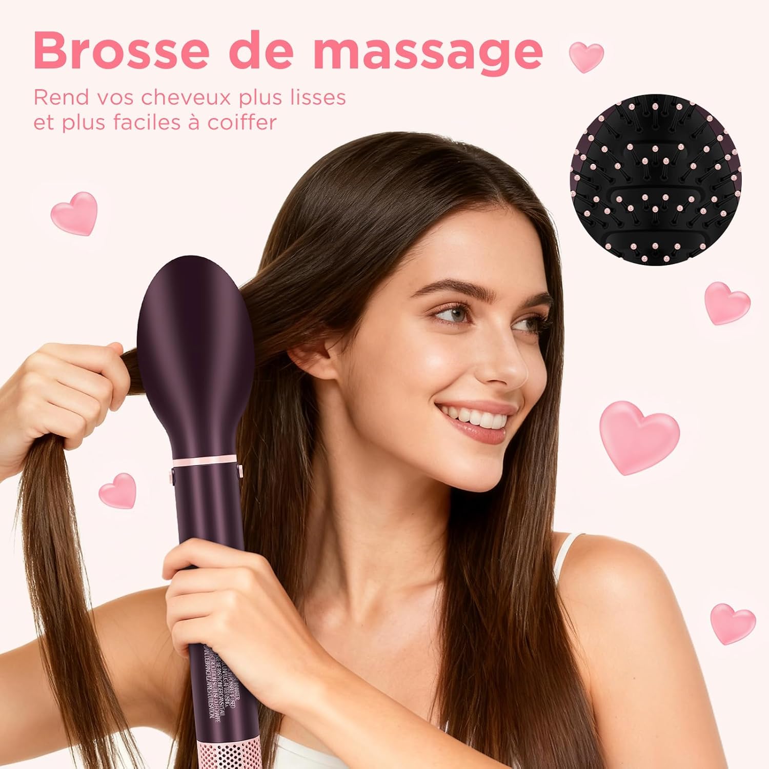 Air styler 7 en 1 - multi-fonction - 110,000 RPM, double tension, lisseur, brosse volumisante, Jasper Plum