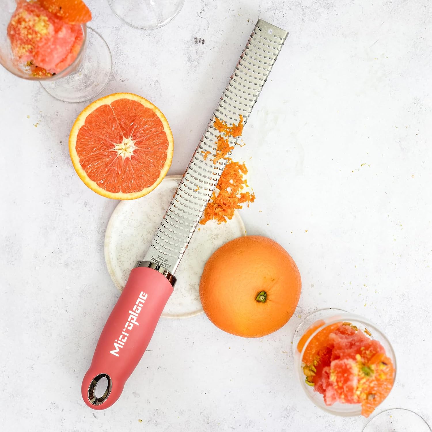 Microplane - Râpe Zesteur Rose - lame fine - Agrumes, parmesan, USA