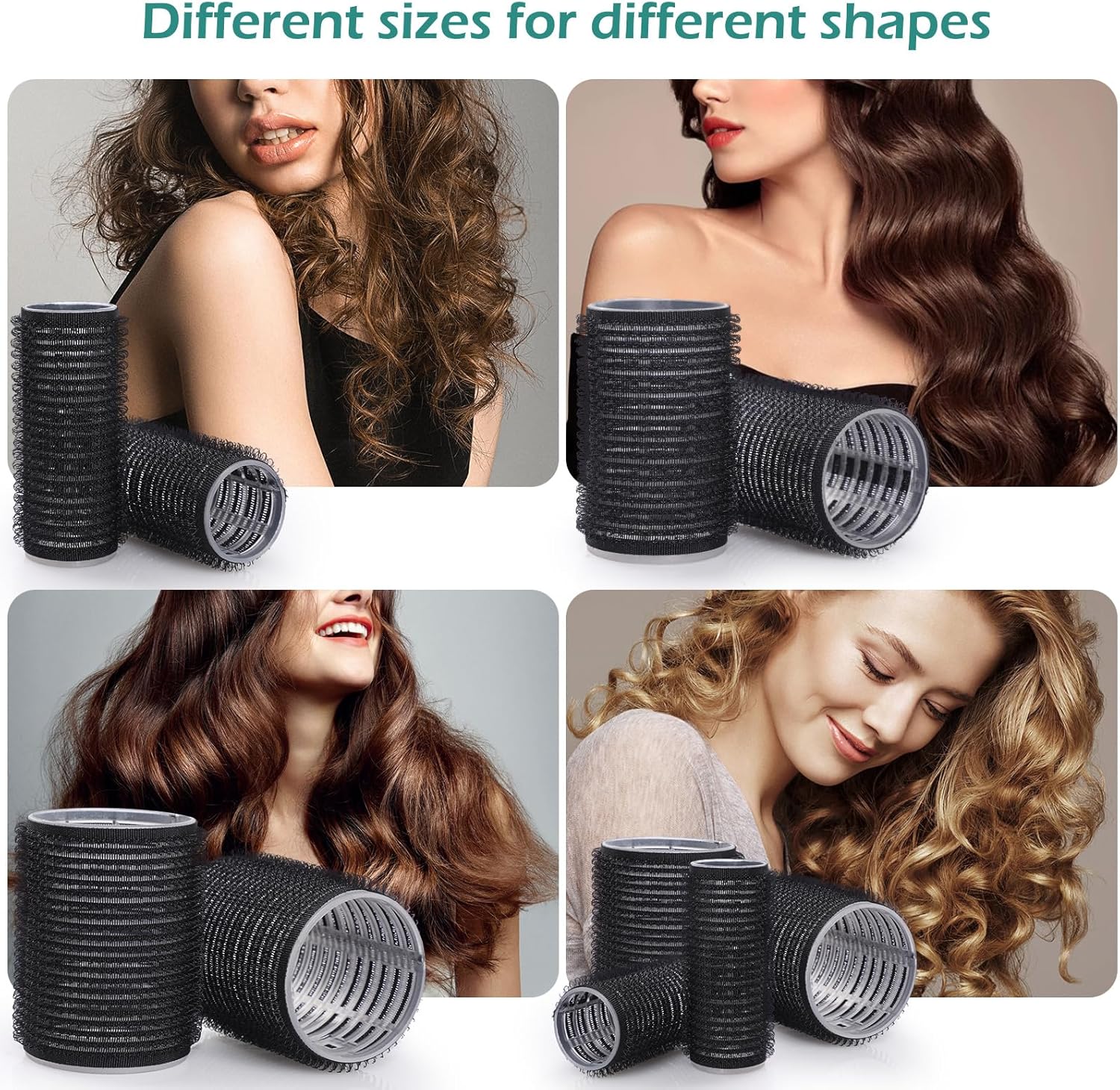 GeeRic - bigoudis auto-agrippants 33pcs - sans chaleur, avec pinces et peigne