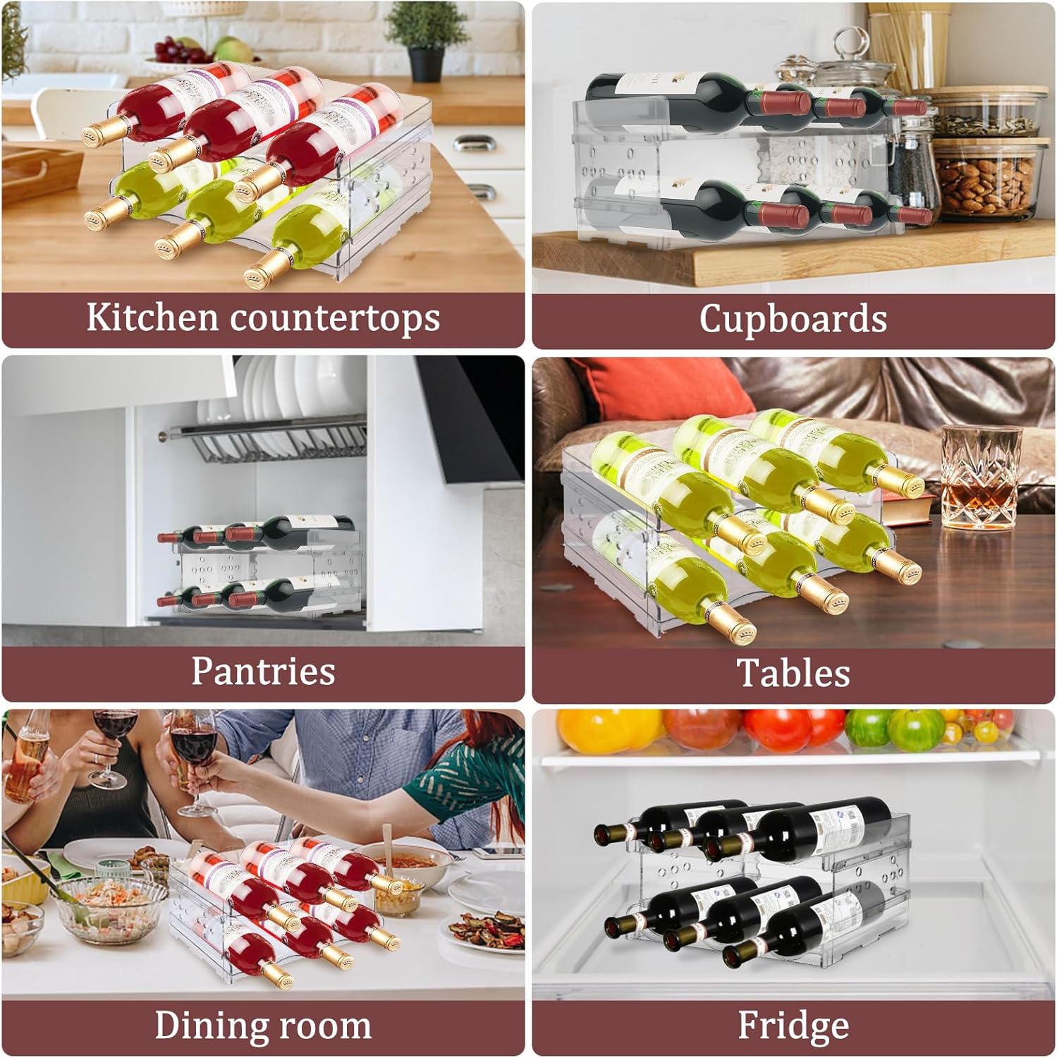 MXTIMWAN - range-bouteilles empilable, 2 pièces, idéal cuisine/frigo, MXTIMWAN