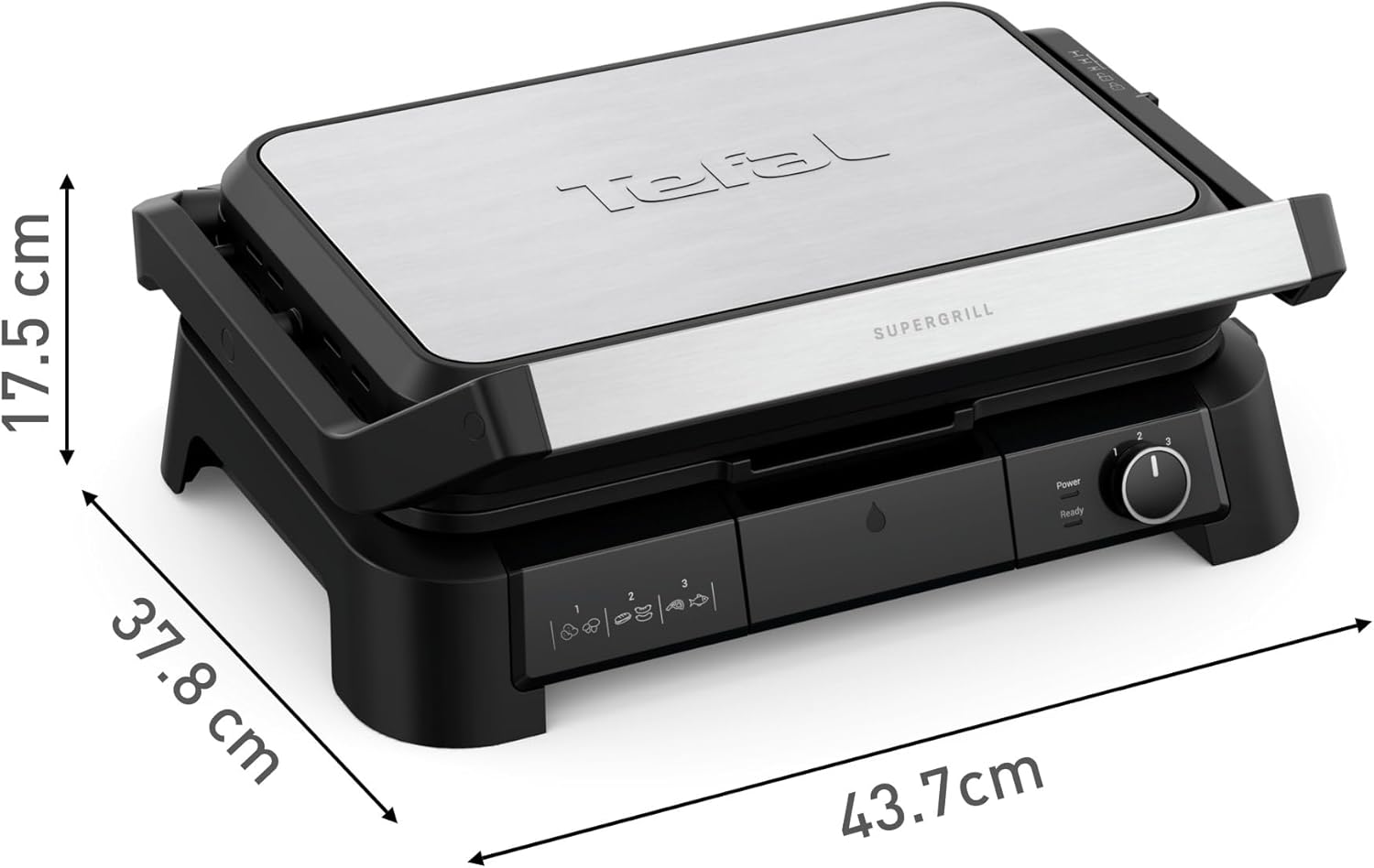 Tefal - SuperGrill XL série - surface XL - gril contact 2200W, GC520DE0