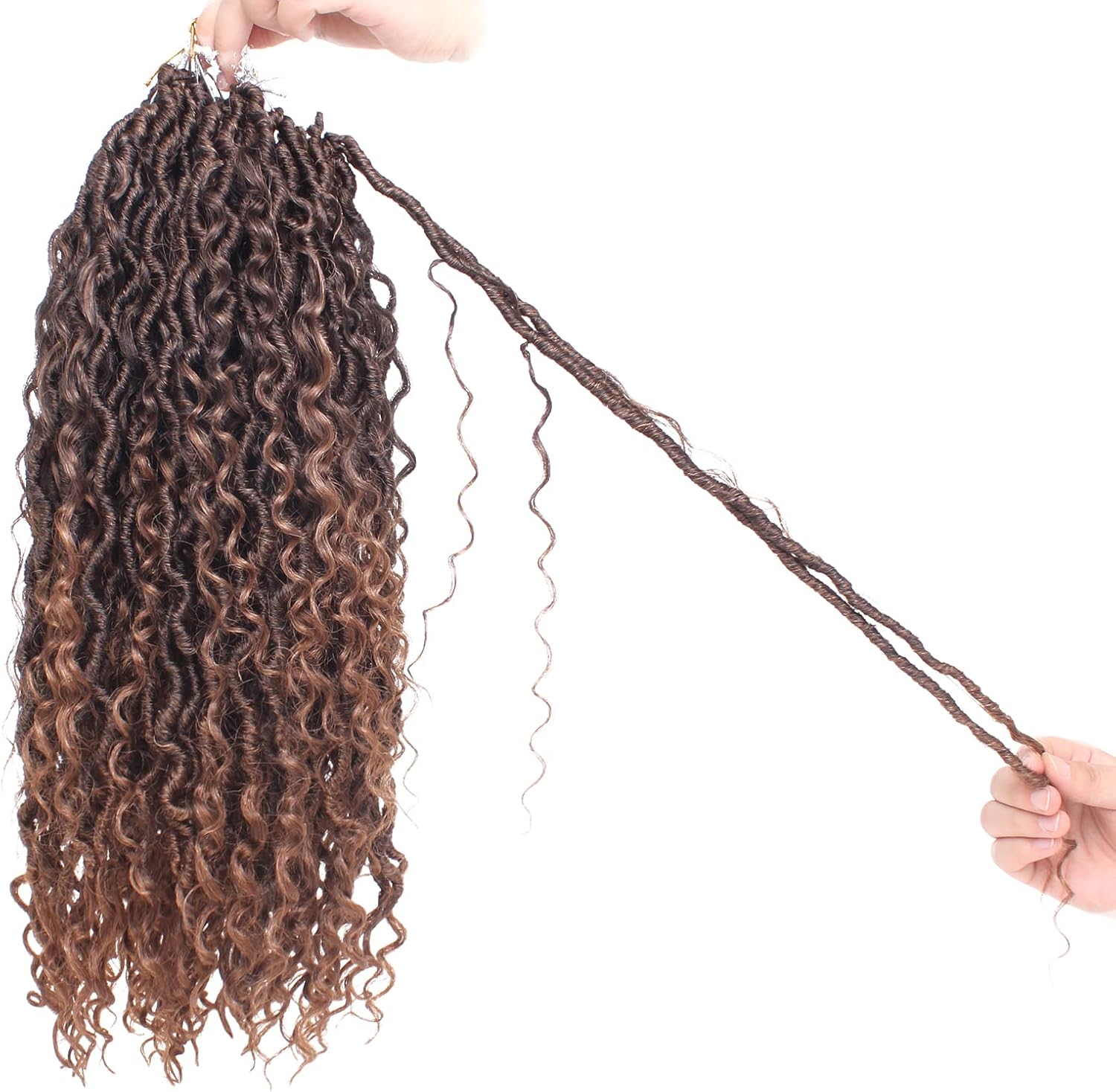 Xtrend - Boho Faux Locs 18 pouces - 8 paquets, pré-bouclés, 14 mèches, T30#