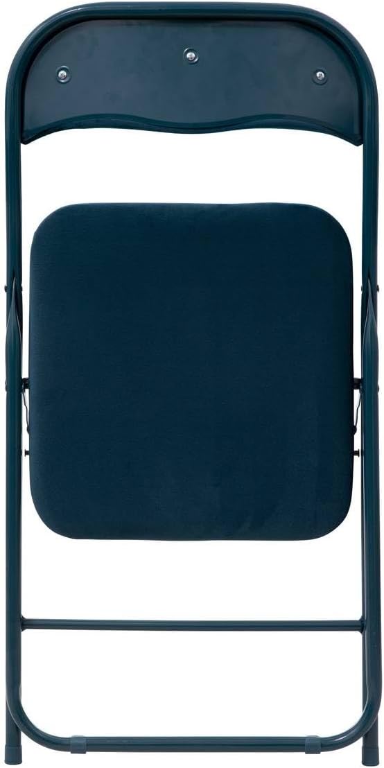 5five - chaise pliante velours bleu - compacte, confort, pliable