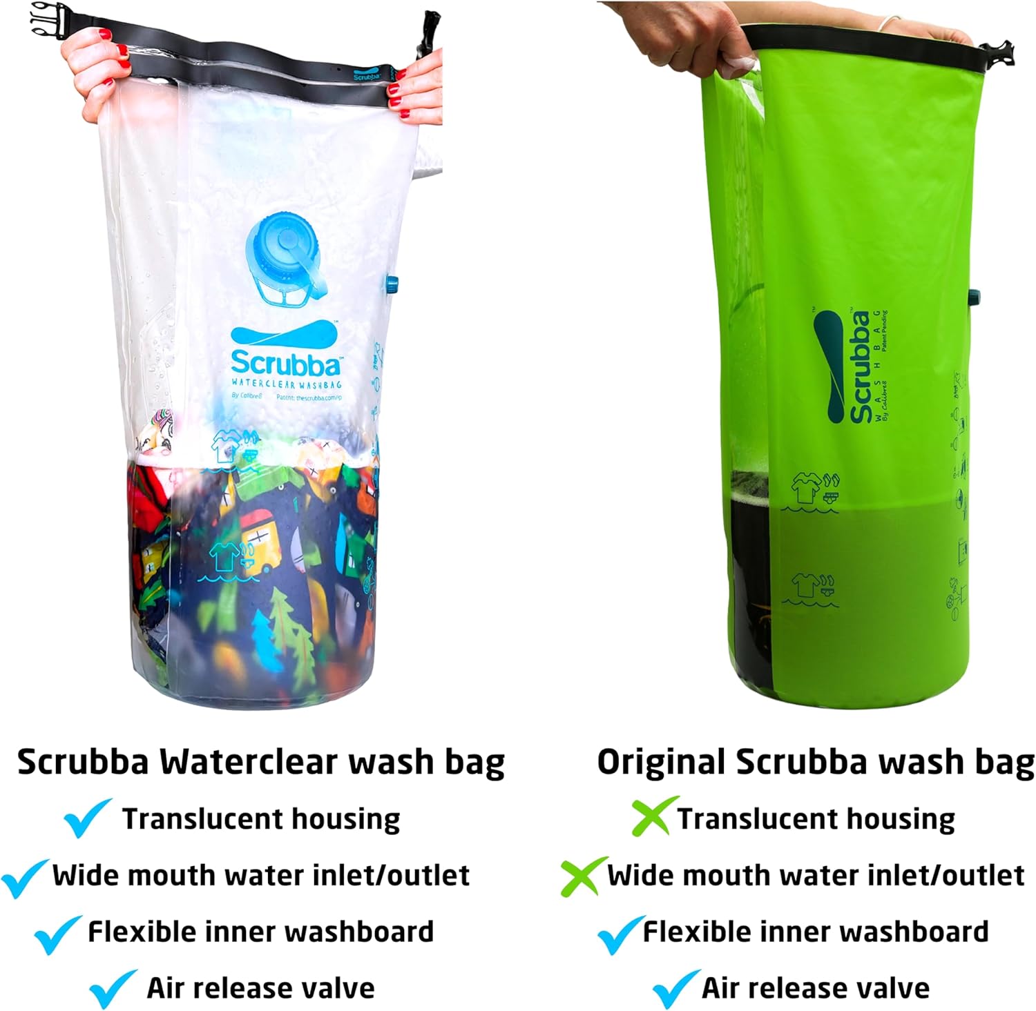 Scrubba - Waterclear - 195g - Sac lavage portable ouverture large