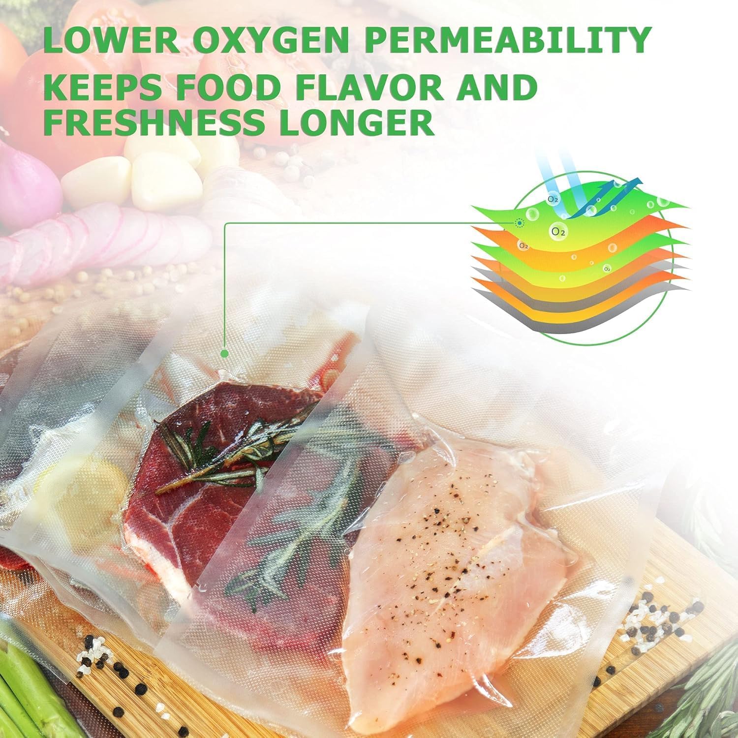 KitchenBoss - rouleaux sous vide - 28x600cm - lot de 2, grande capacité