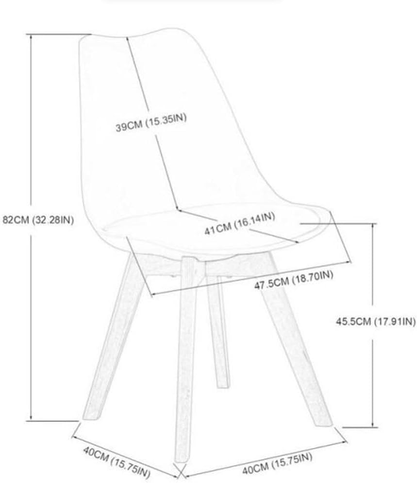 EGGREE - Lot de 4 chaises scandinaves - bois hêtre, rembourrées, orange