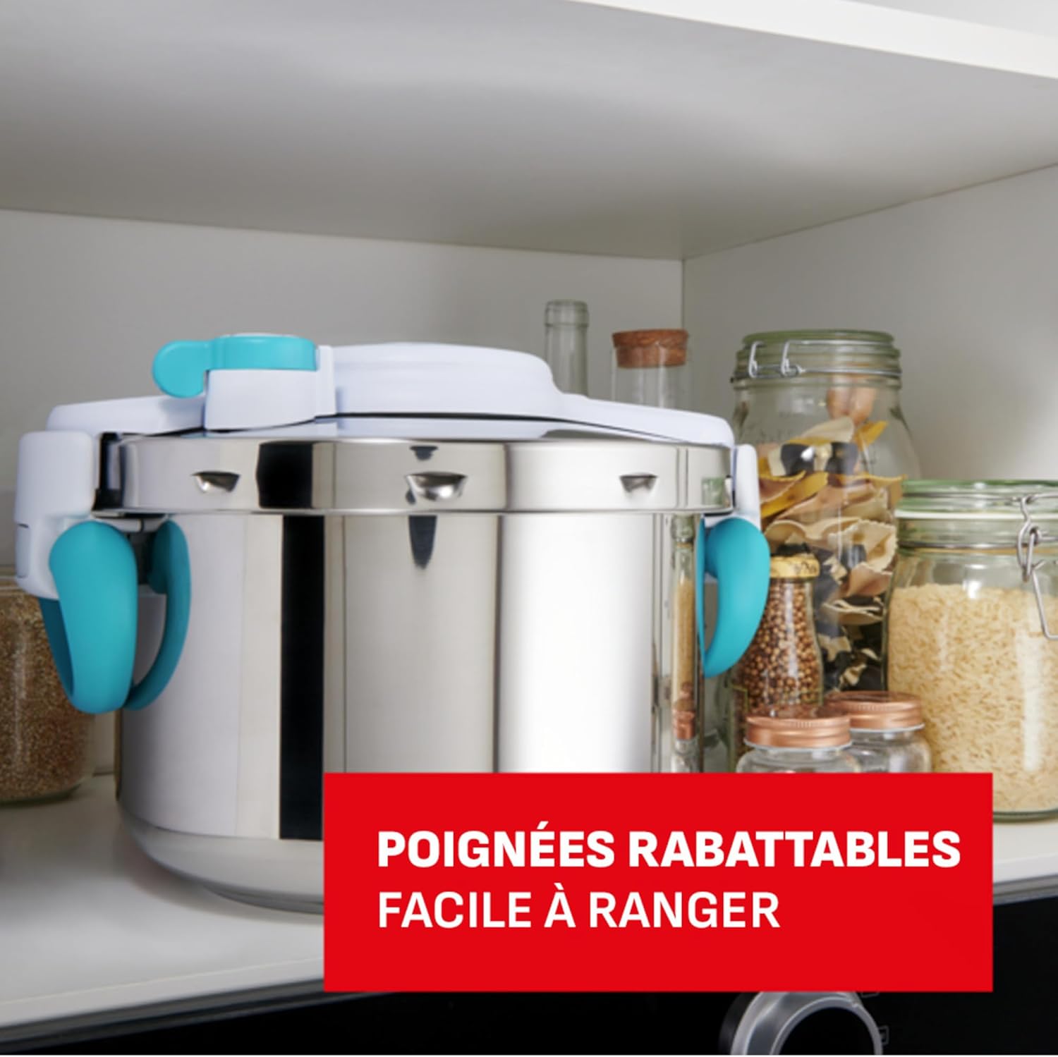 SEB - ClipsoMinut'Easy+ - 7,5L - inox, poignées rabattables, induction, P4904816