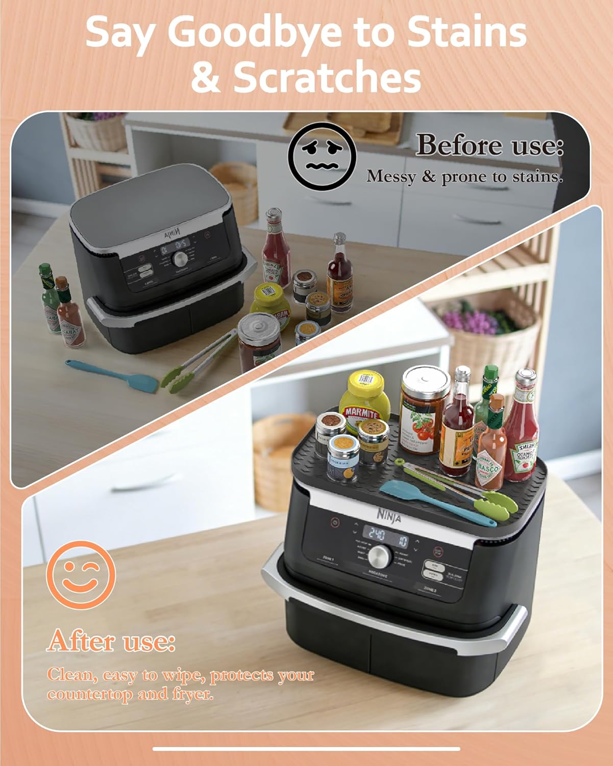 Accessoires Air Fryer silicone, 10.4L, réutilisables, AF400EU AF500EU AF451EU DZ401