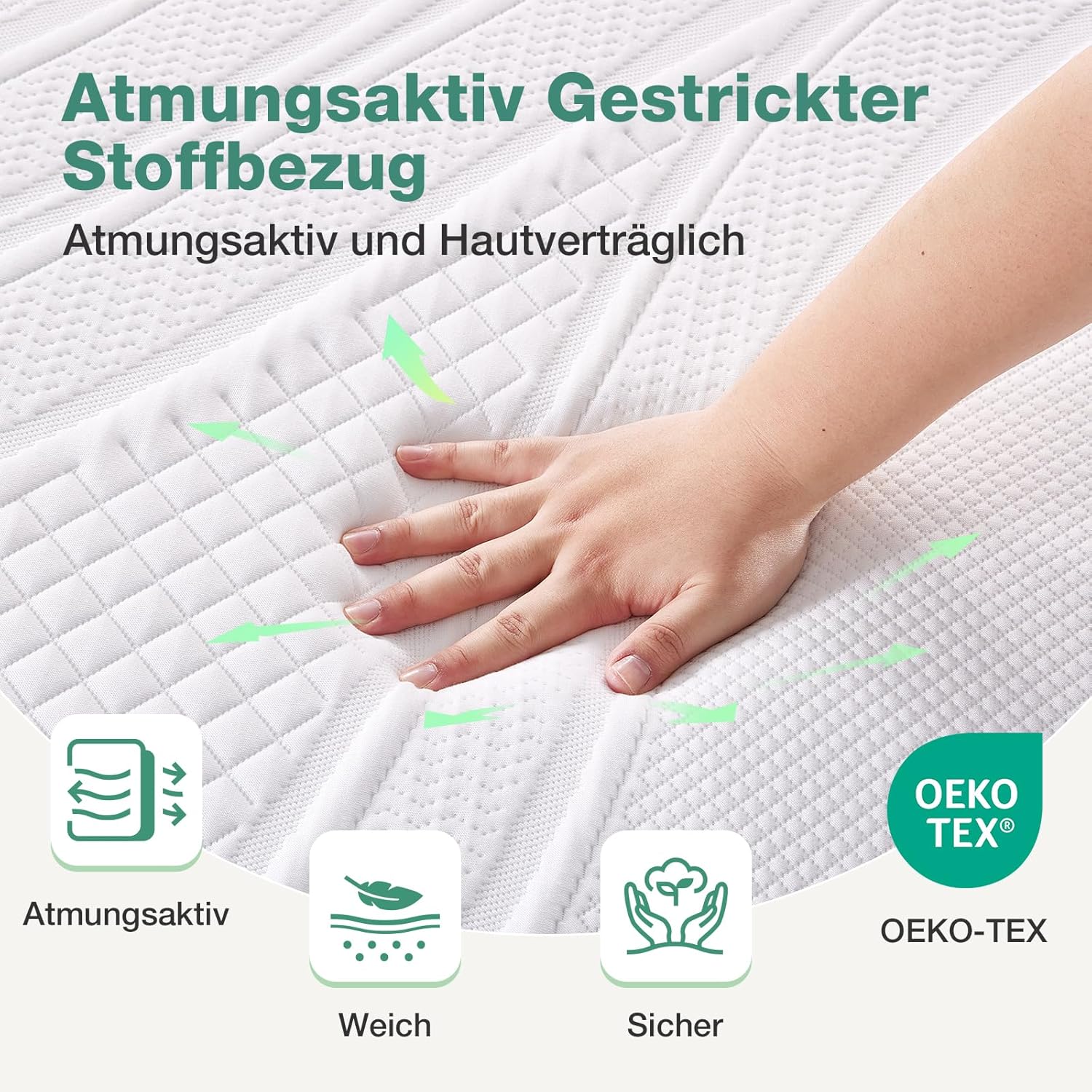 Novilla - surmatelas Confort Gel - 150x190 cm - mousse mémoire, doux, antidérapant, lavable