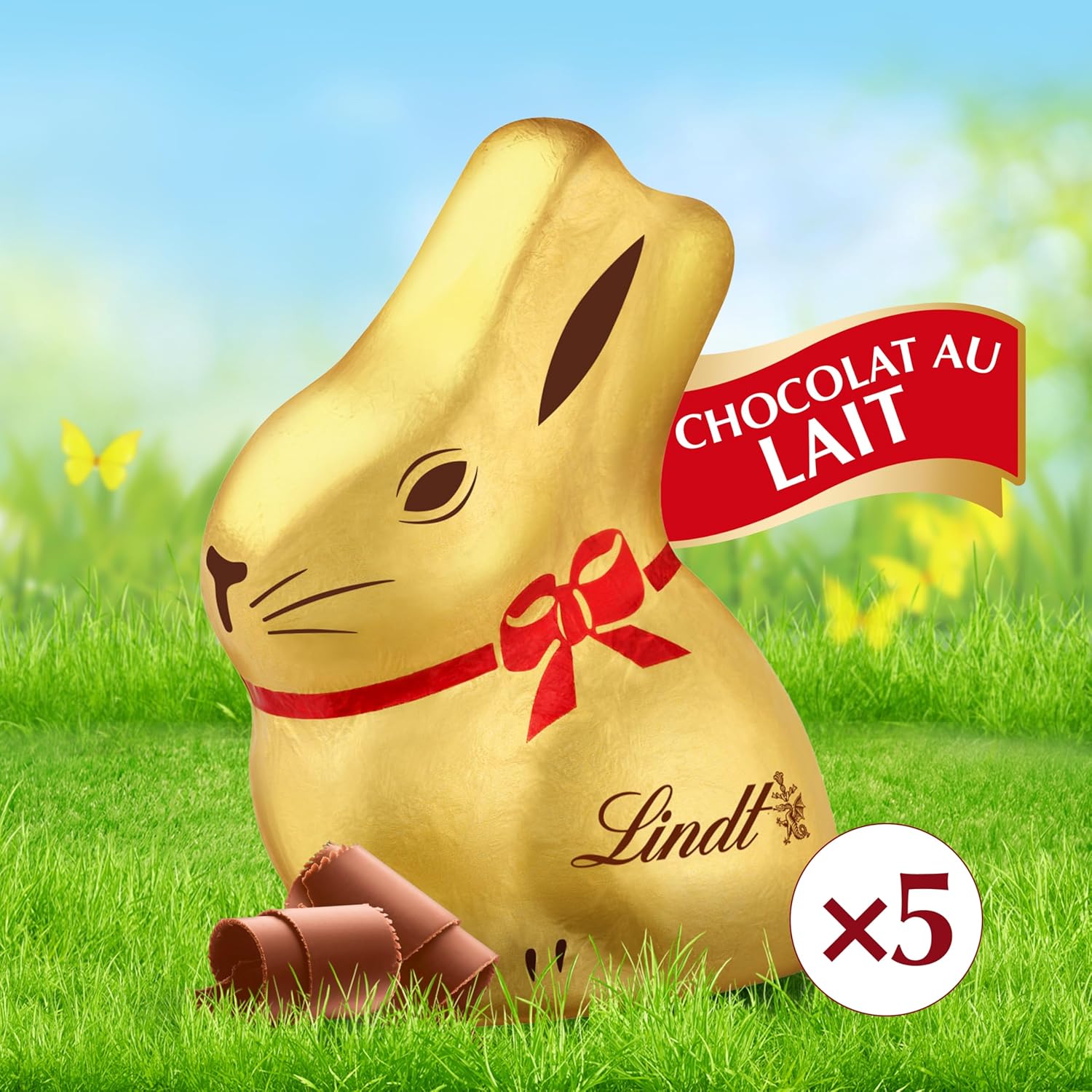 Lindt - Mini-moulages Lapin Or - 5x10g - Chocolat au lait, spécial Pâques
