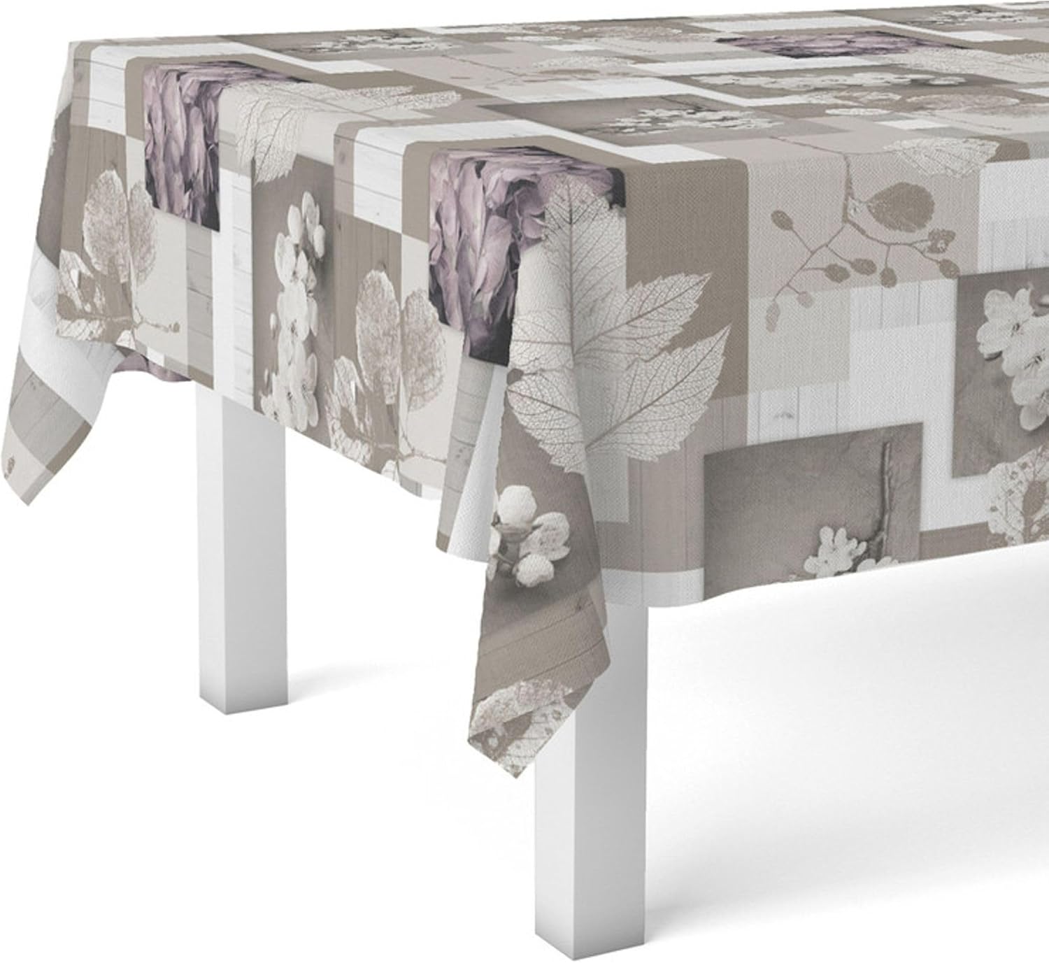Nappe en toile cirée - Zen Feuilles - 300x140 cm - anti-taches, imperméable