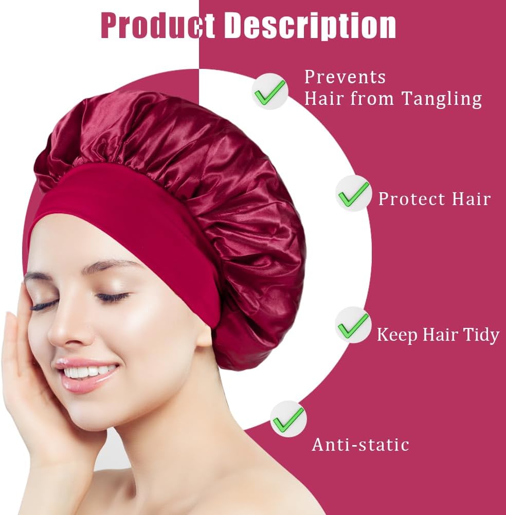 Bonnet Satin Cheveux Nuit - élastique - soin soie - protection cheveux