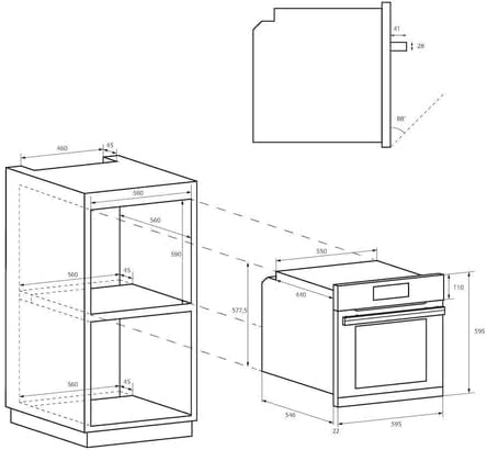 Candy - Four encastrable série FIDC X - 65L, multifonction, Timer Touch FIDC X605