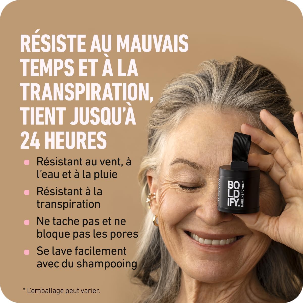 BOLDIFY - poudre de racine auburn moyen - 4g - couvre cheveux gris instantanément