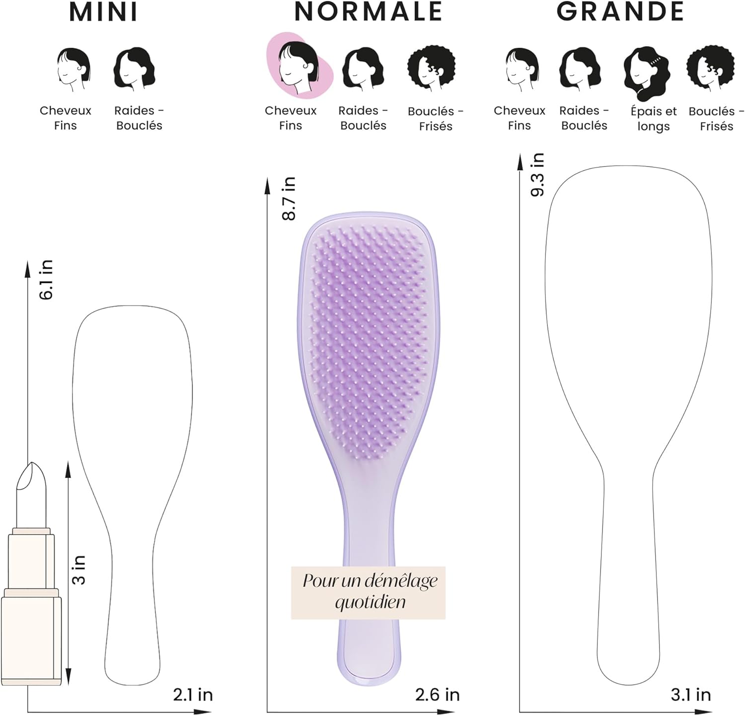 Tangle Teezer - Ultimate Detangler - picots souples, réduit casse, cheveux fins et colorés
