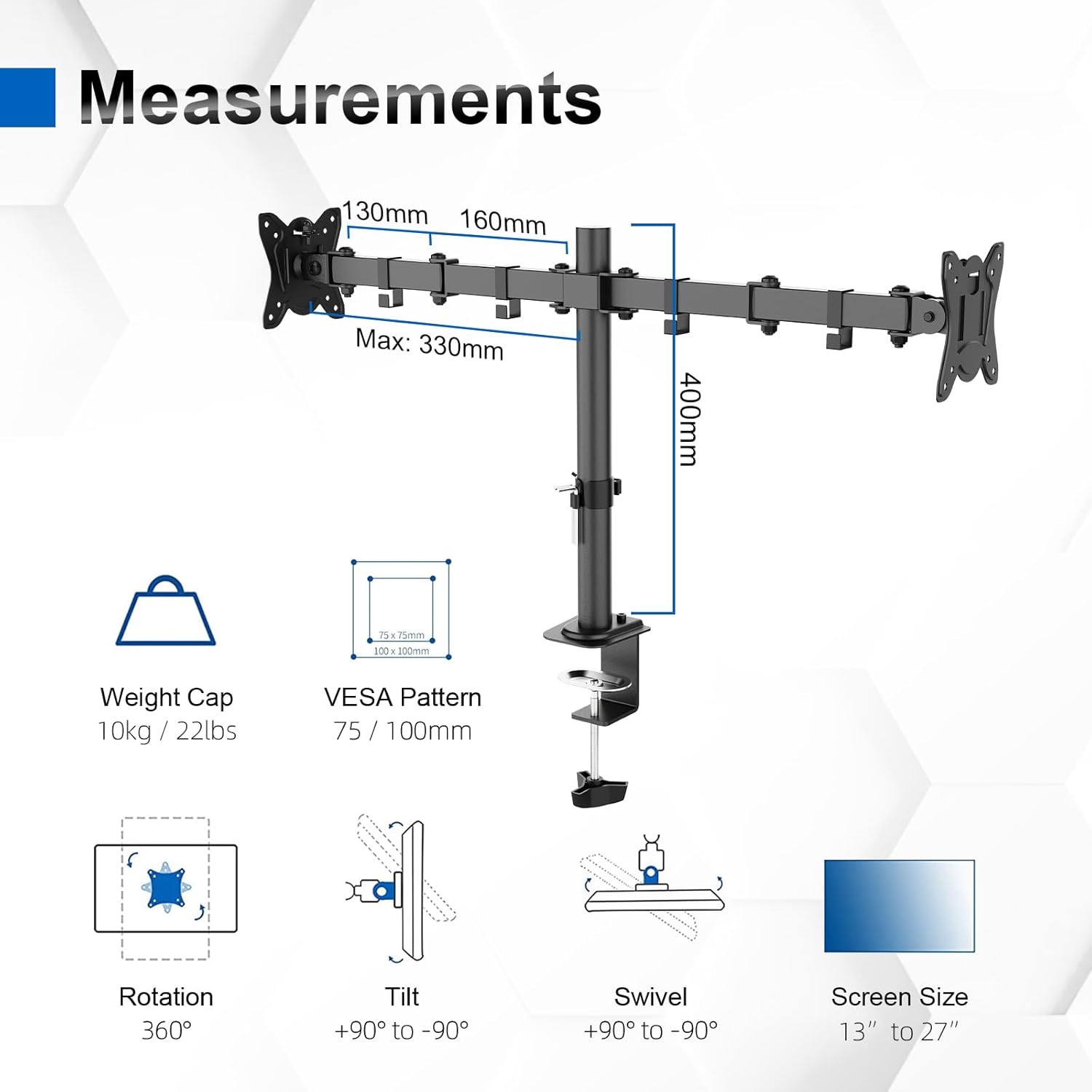 GRIFEMA - Support double écran - 13-27