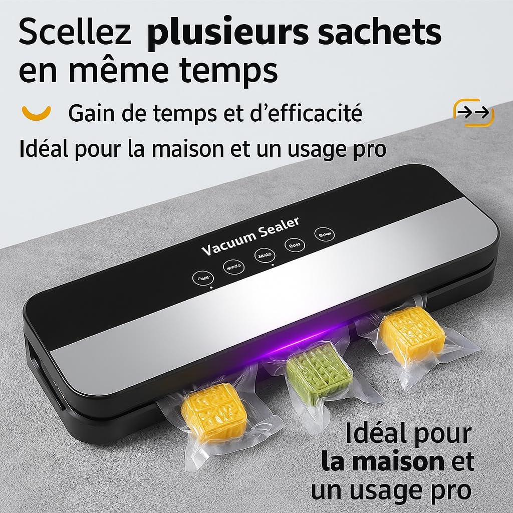 Machine sous vide alimentaire - compact - 4 modes, 85kPa, 10 sacs inclus