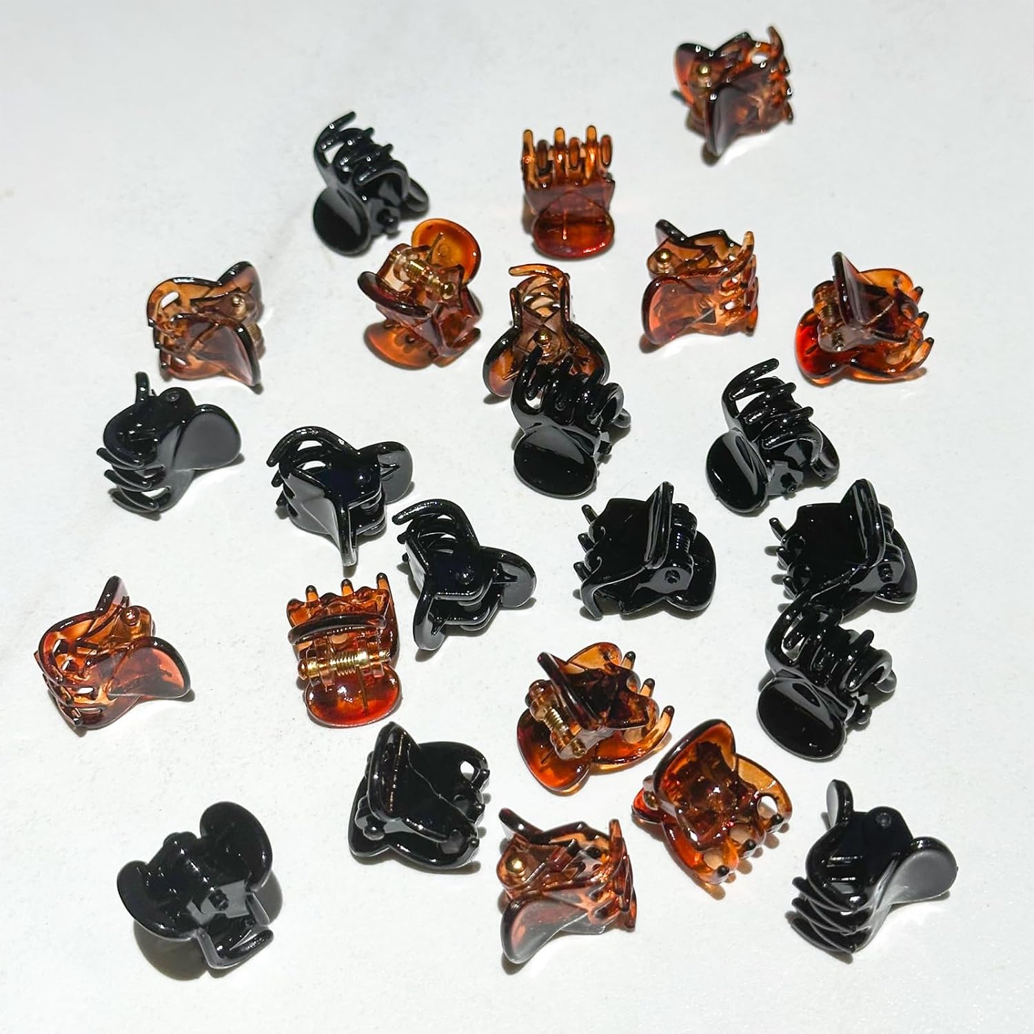 Petites pinces à cheveux - lot de 24 - antidérapantes, étui inclus, noir et marron