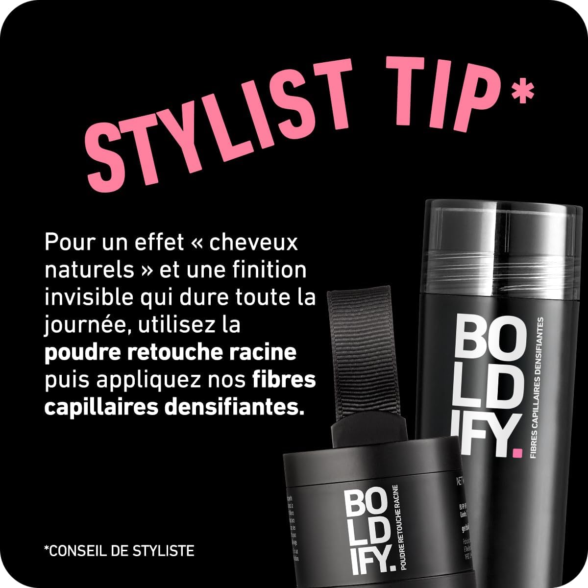 BOLDIFY - poudre de racine auburn moyen - 4g - couvre cheveux gris instantanément