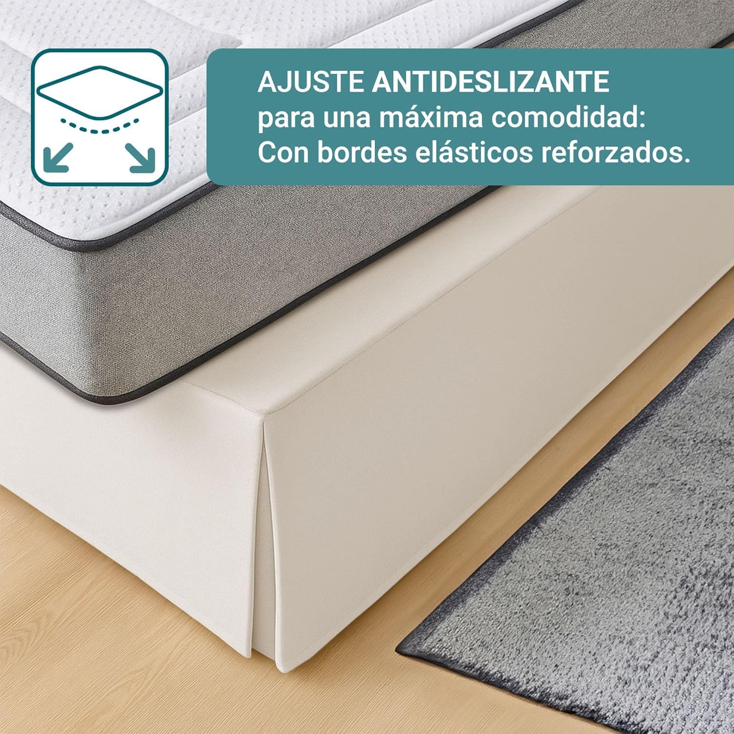 Protège-canapé ivoire 200x190/200 cm, antidérapant, respirant, fabrication Espagne