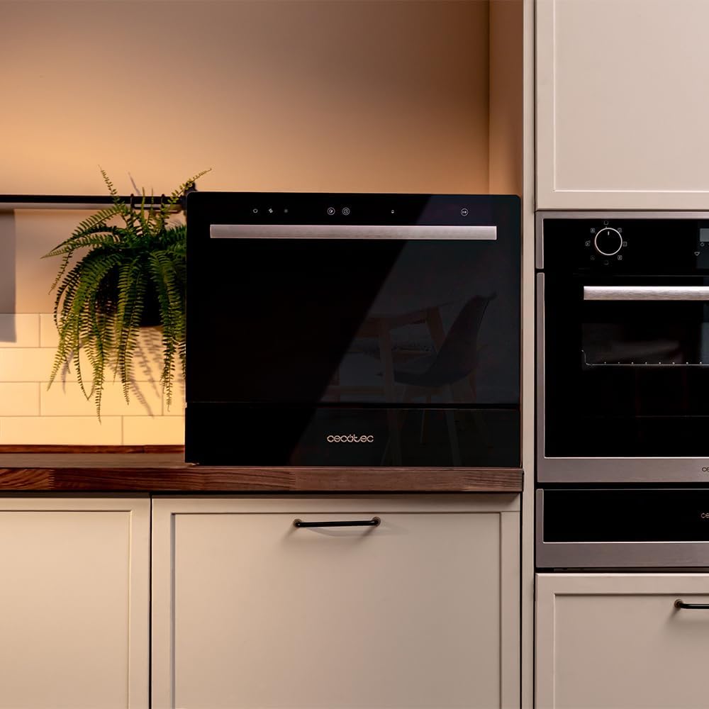 Cecotec - Bolero Aguazero 2400 - compact, 6 couverts, écran tactile, 5 programmes, verre noir