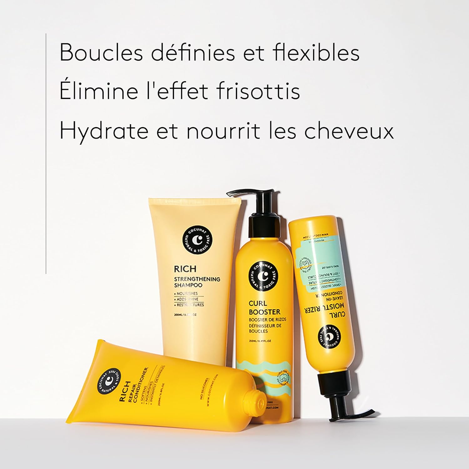 COCUNAT - Routine Volume Boucles - 5 soins - hydratant, nourrissant, définition, anti-frisottis, sans silicone ni sulfat
