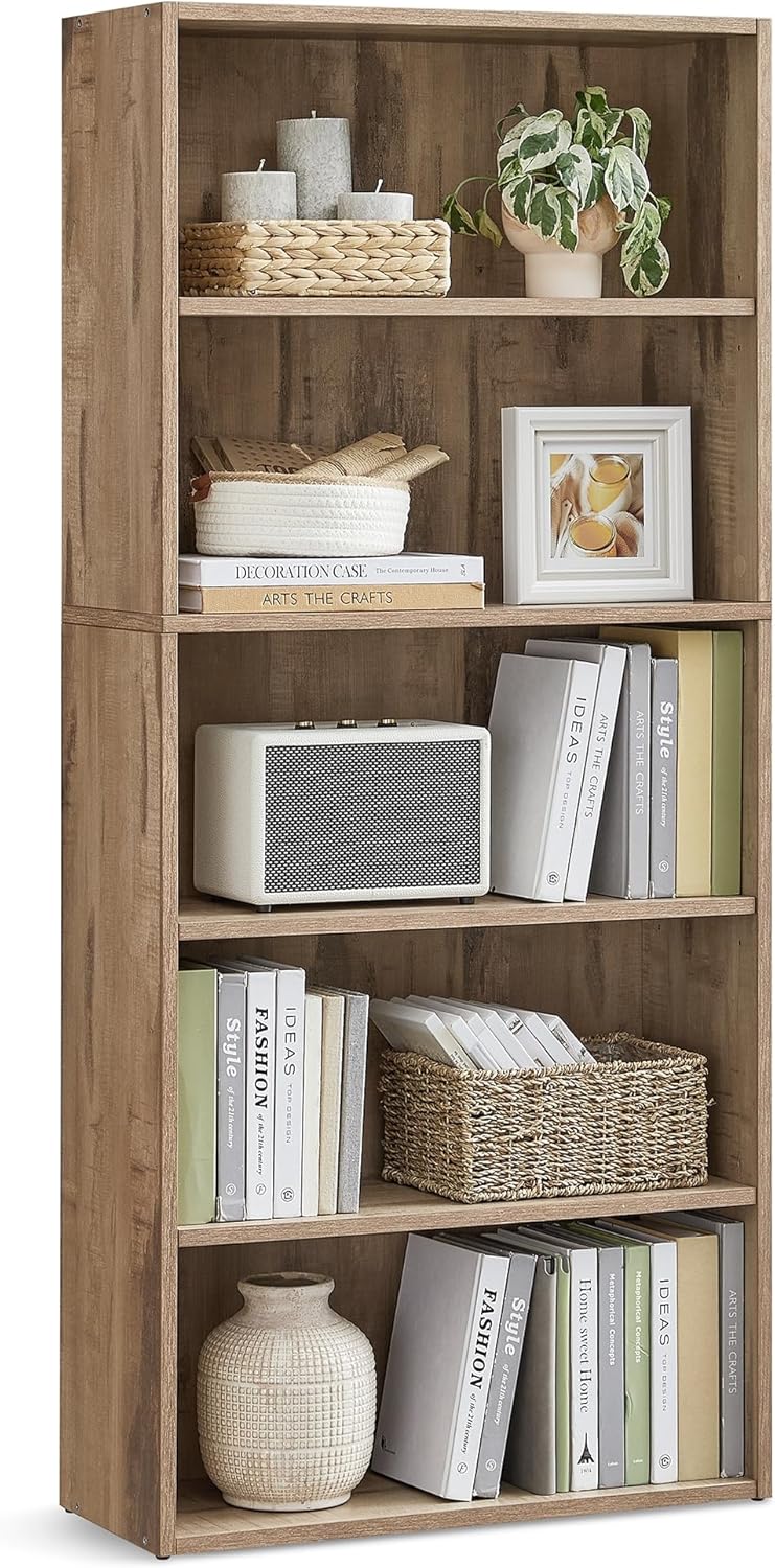 VASAGLE - étagère 5 niveaux - 24x60x134,2 cm - rangement ouvert - LBC165T50