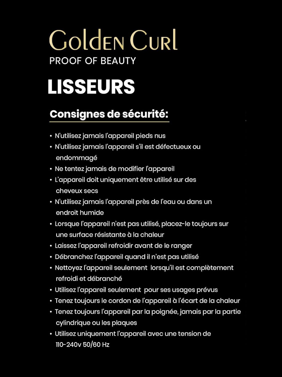 Golden Curl - Fer Lisseur Pro 2en1 - plaques 24mm - 5 ans garantie