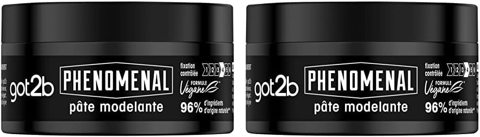 Schwarzkopf - Got2b PhenoMENal - 2x100ml - pâte coiffante naturelle, fixation contrôlée
