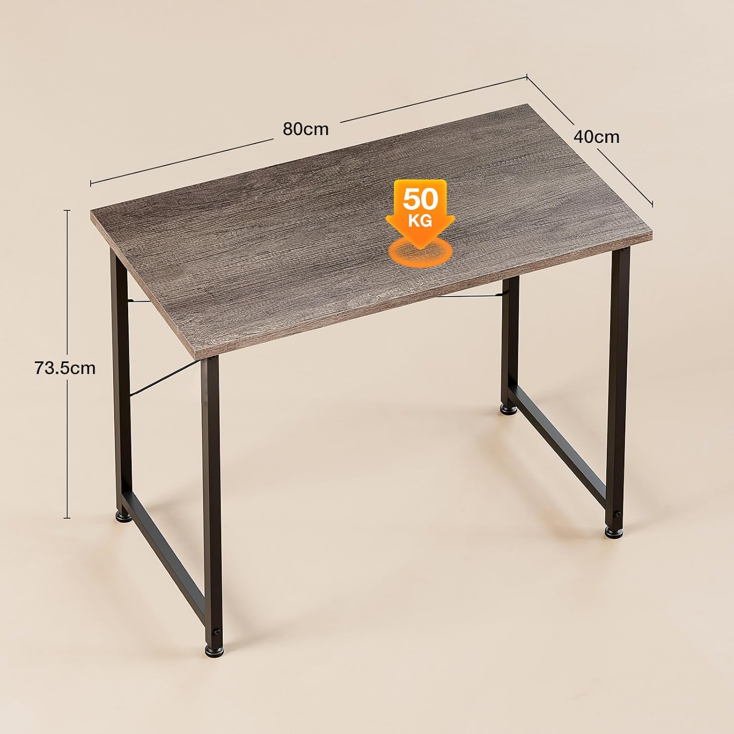ODK - bureau d'ordinateur compact - 80x40cm - table d'étude grise