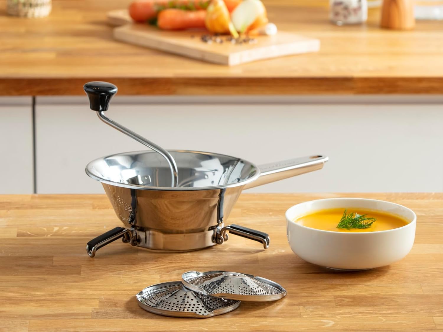 Moulinex - moulin à légumes manuel inox - petit modèle, purées, lave-vaisselle, fabrication française - A40106