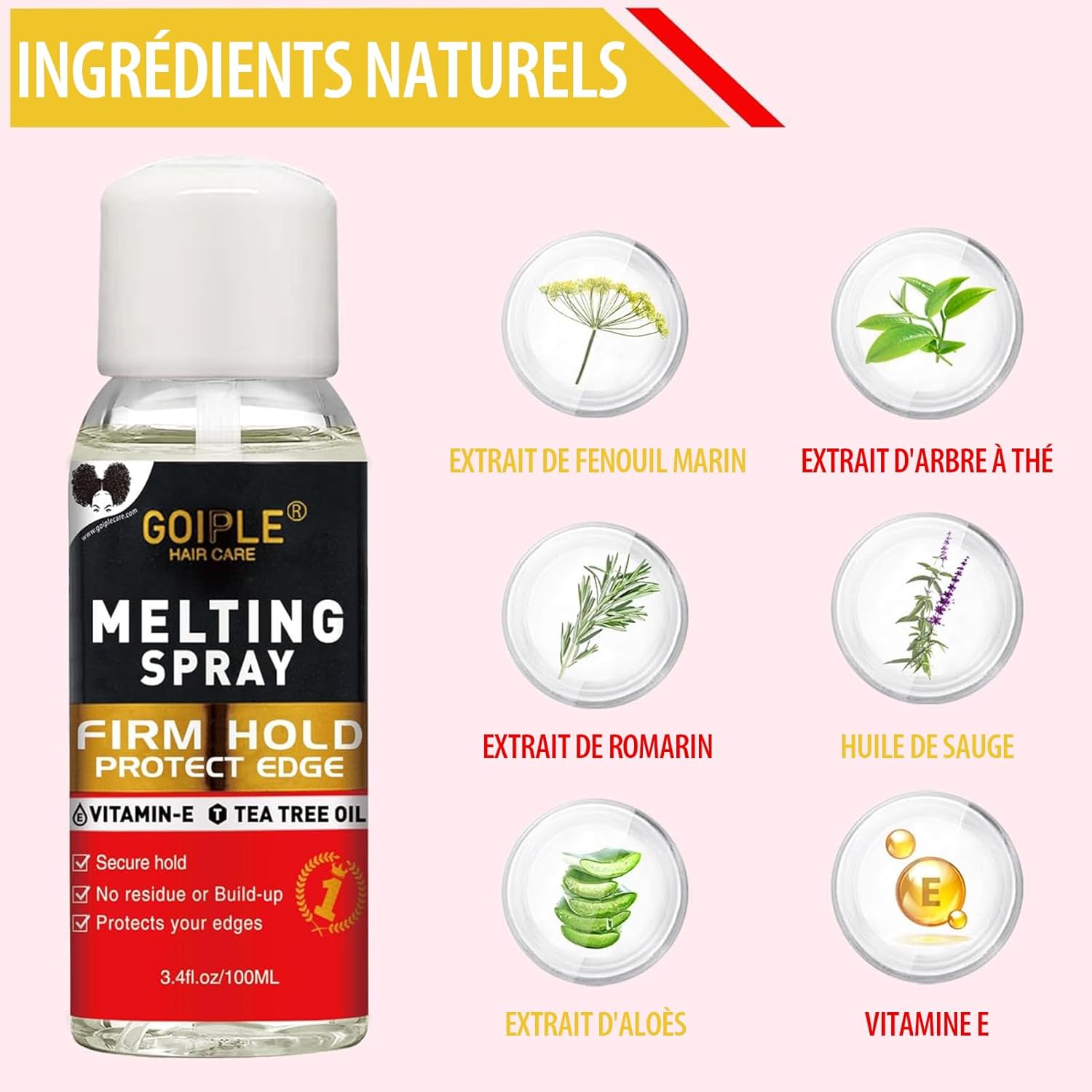 Spray pour lace - 3.4 fl oz - formule naturelle, protège cuir chevelu, fixation optimale