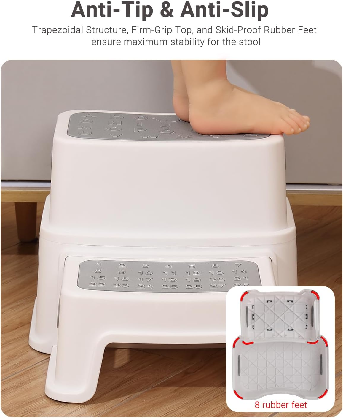 metaheim - Marche pied enfant 2 niveaux, antidérapant, sécurisé, robuste