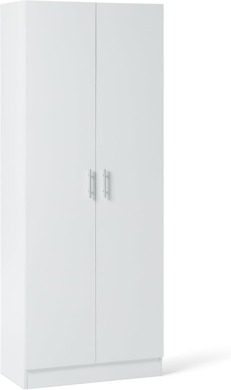 Amazon Basics - armoire de rangement cuisine, blanc, 60x31,5x152,5cm, étagères ajustables
