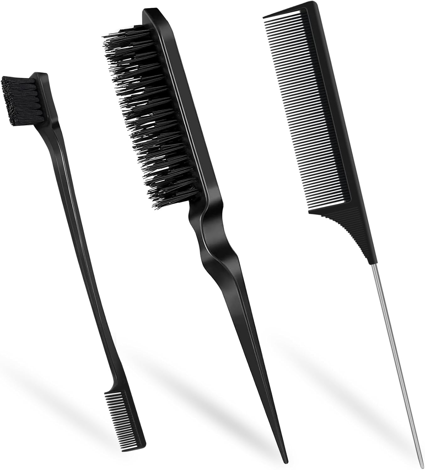 Kit Brosse Plaquante et Peigne à Queue - 3 pièces - Pour cheveux lissés