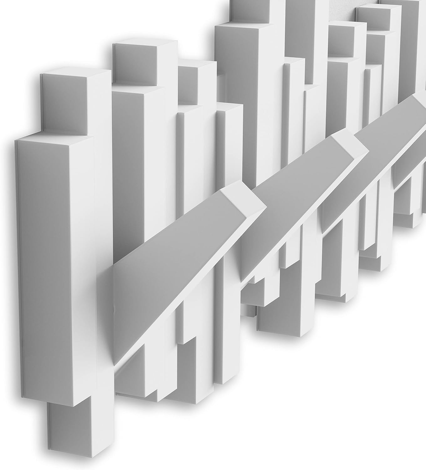 Umbra - sticks - patère murale 5 crochets rabattables blanc