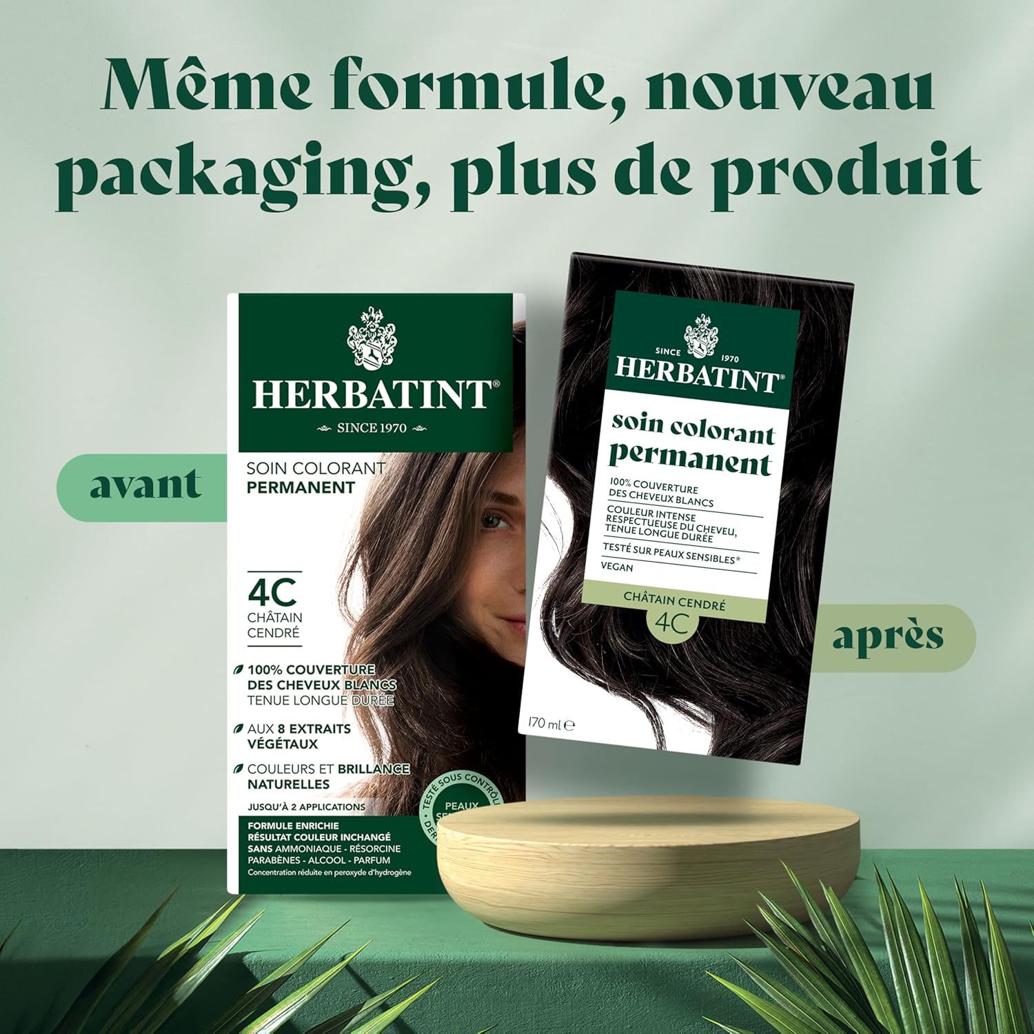 Herbatint - Soin Colorant Permanent 170ml - Sans ammoniaque, couvre 100% cheveux blancs, extraits bio
