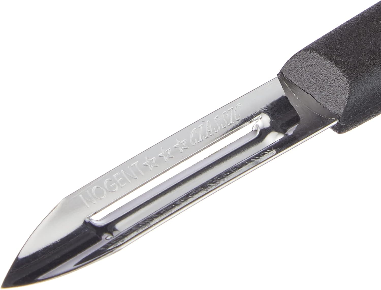 Couteau éplucheur - lame 9cm inox - double tranchant, ambidextre, 01419K