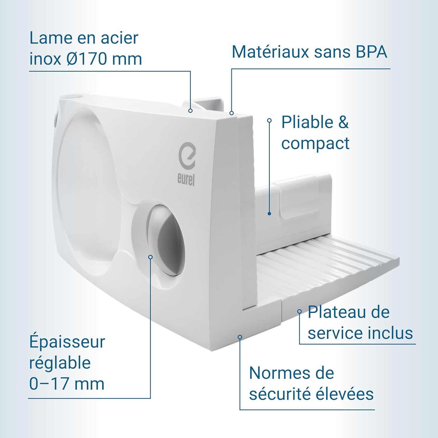 EUREL - trancheuse électrique RS44 - lame 170 mm - épaisseur réglable, moteur 80W