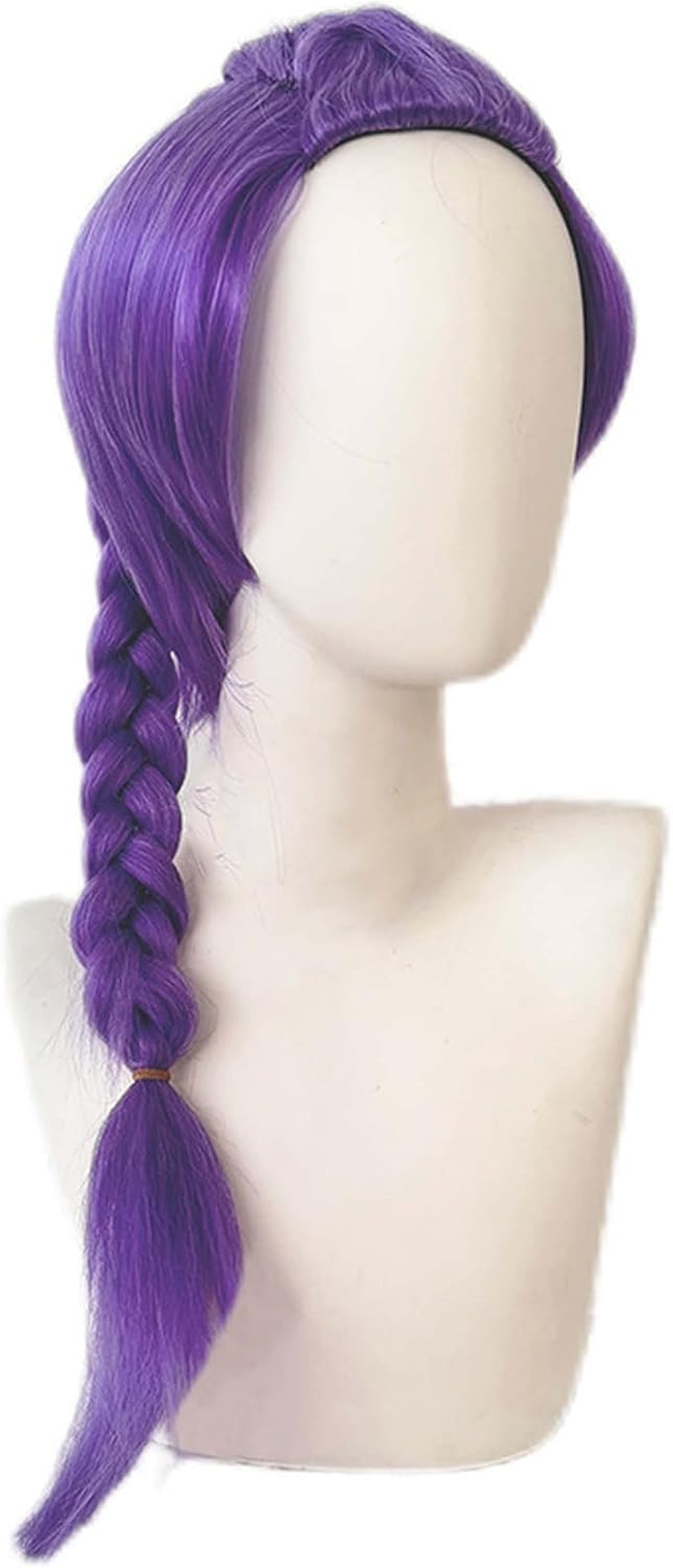 Perruque Cosplay Animé Enfant - violette tressée - accessoires cheveux pour Halloween, Comic Con, carnaval