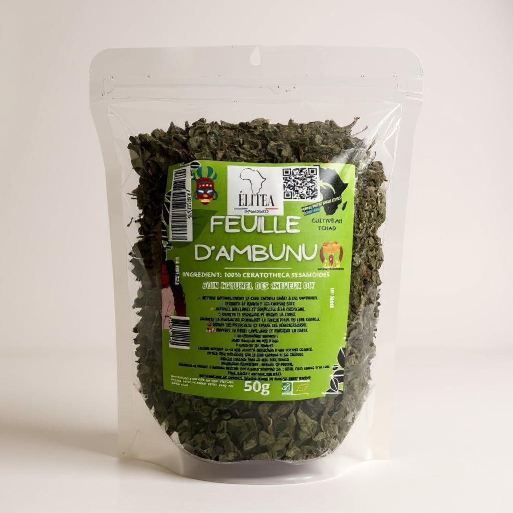 Feuilles d’Ambunu 100% Naturelles – gel démêlant fortifiant 50g – origine Tchad, cheveux crépus et bouclés