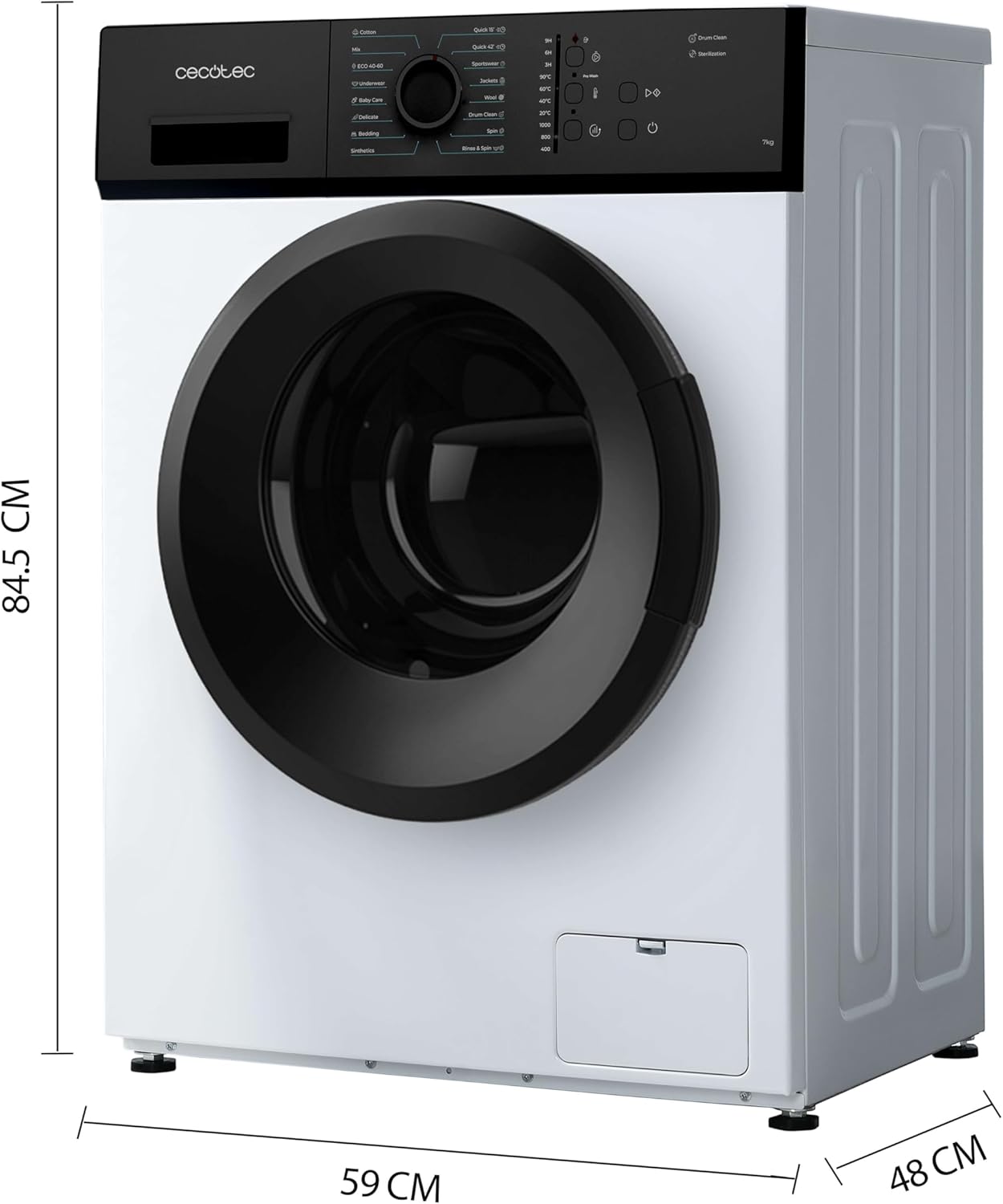 Cecotec - Bolero DressCode 720 - 7 kg - 1200 rpm, 15 programmes, faible conso