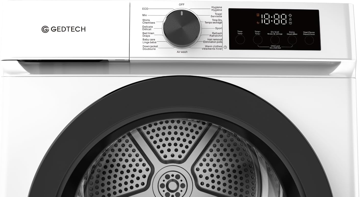 GEDTECH - sèche-linge pompe à chaleur 9 kg L60cm 16 programmes SL9HPE