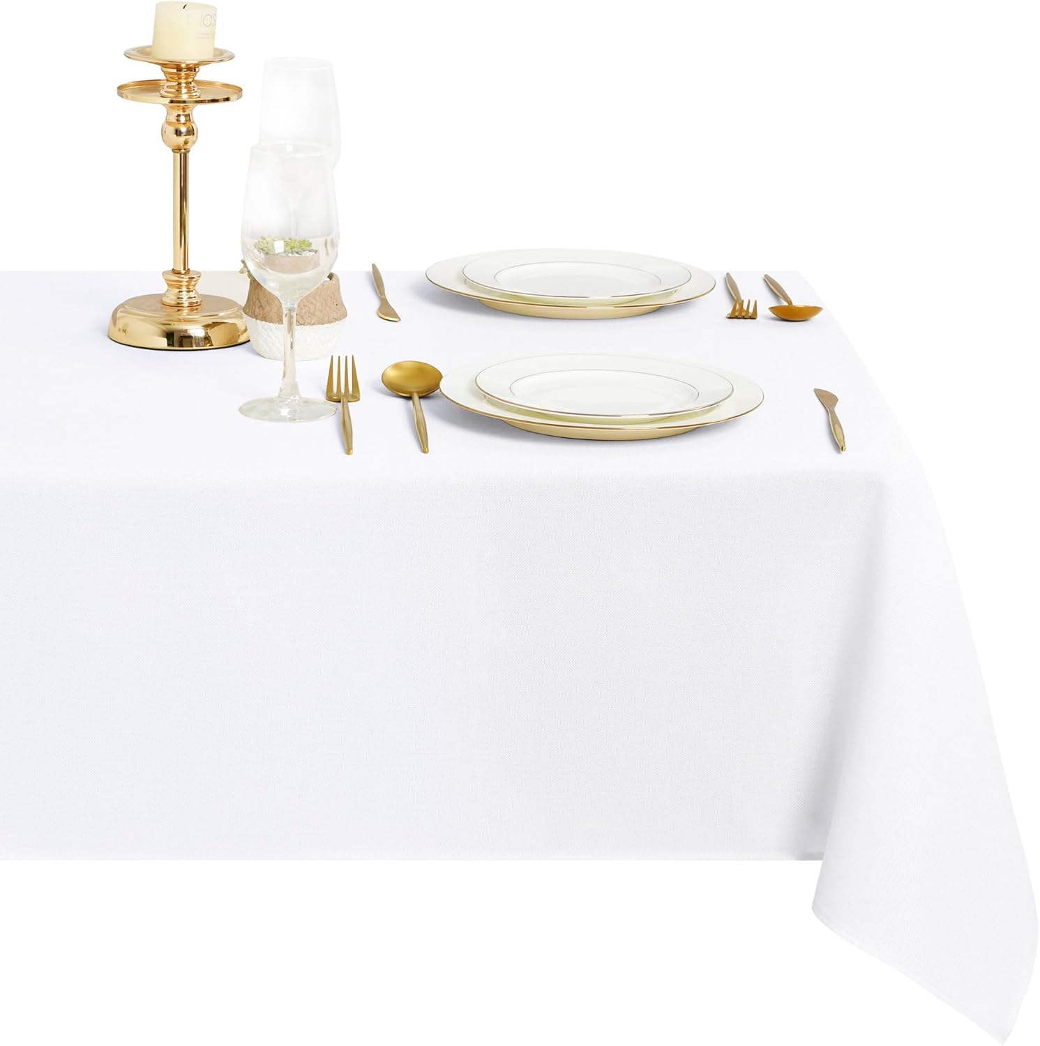 DWCN - nappe aspect lin lavable, imperméable 135x160cm, anti-tache