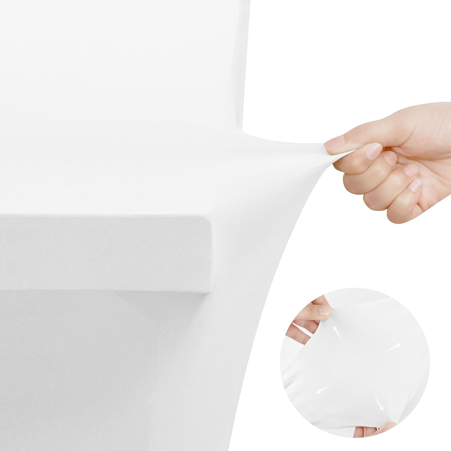 Utopia Kitchen - Nappe Extensible 183 cm - Polyester Spandex Lavable, Lot de 2, Blanc