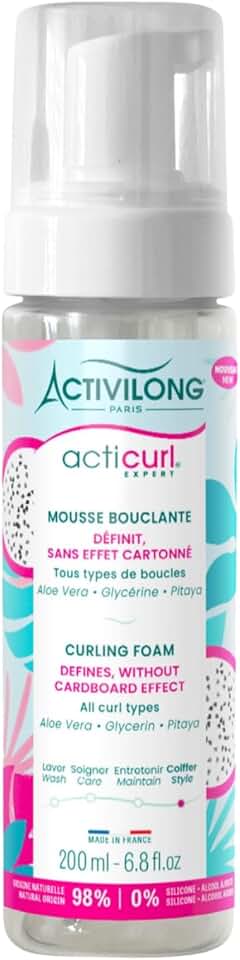 Activilong - Acticurl Expert - 200ml - mousse bouclante, 99% naturel, anti-carton