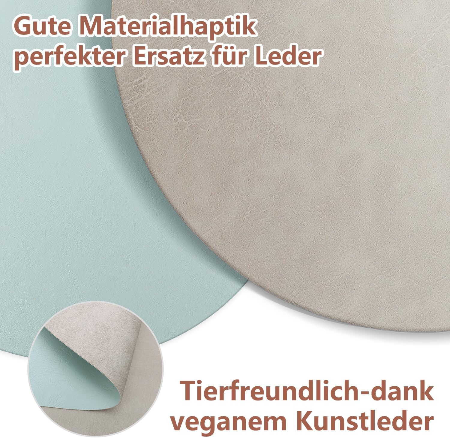 Set de table - rond PU double face 36x36cm antidérapant lavable