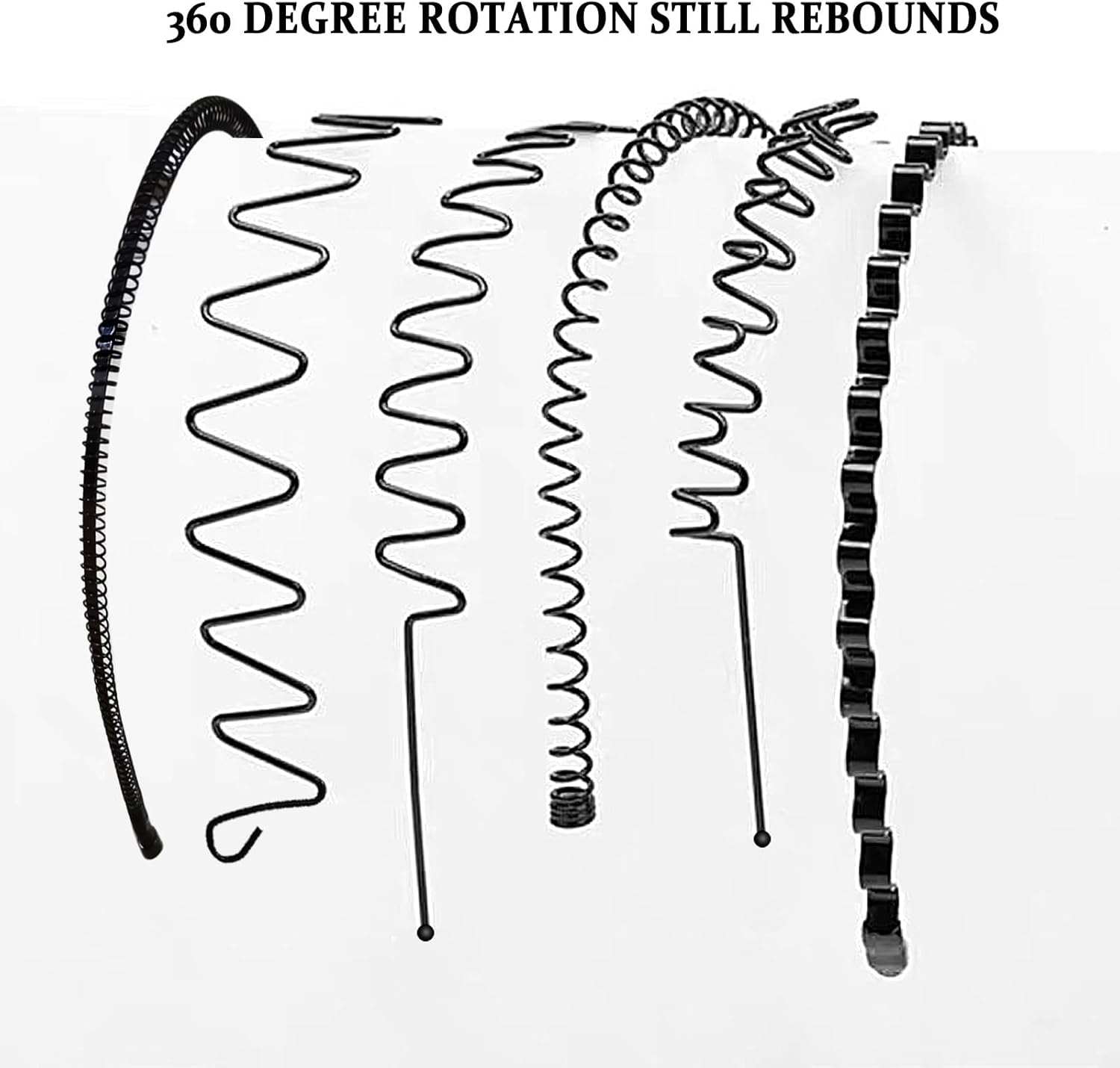 Serre-tête homme - lot de 6 - métal ondulé élastique, unisexe, idéal sport, accessoire cheveux