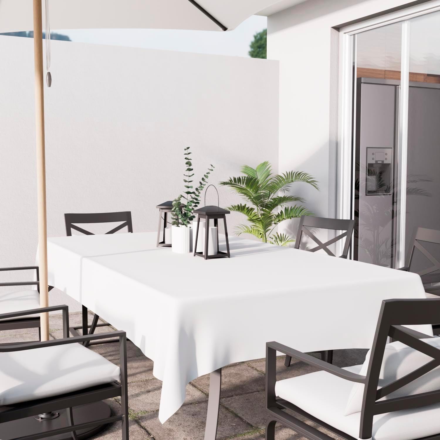 Soleil d'Ocre - Nappe Rectangle Blanc 140x240 cm - polyester anti-tâches