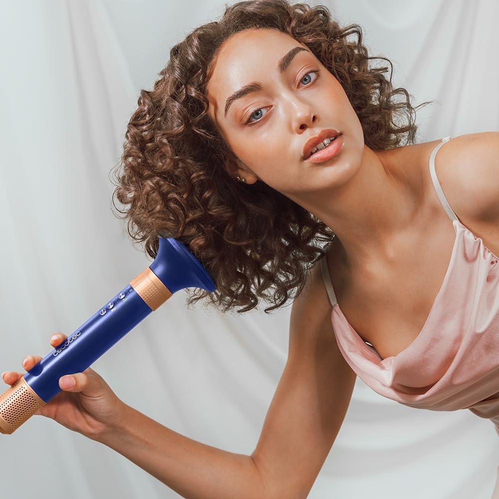 Cecotec - Brosse soufflante AirGlam 14in1, 1400W, 3 températures, 14 têtes